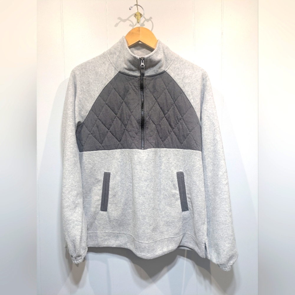 Maurices Quilted Quarter Zip Pullover In‎ Gray/Charcoal Size Medium